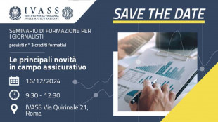 Ivass, seminario di formazione il 16 dicembre